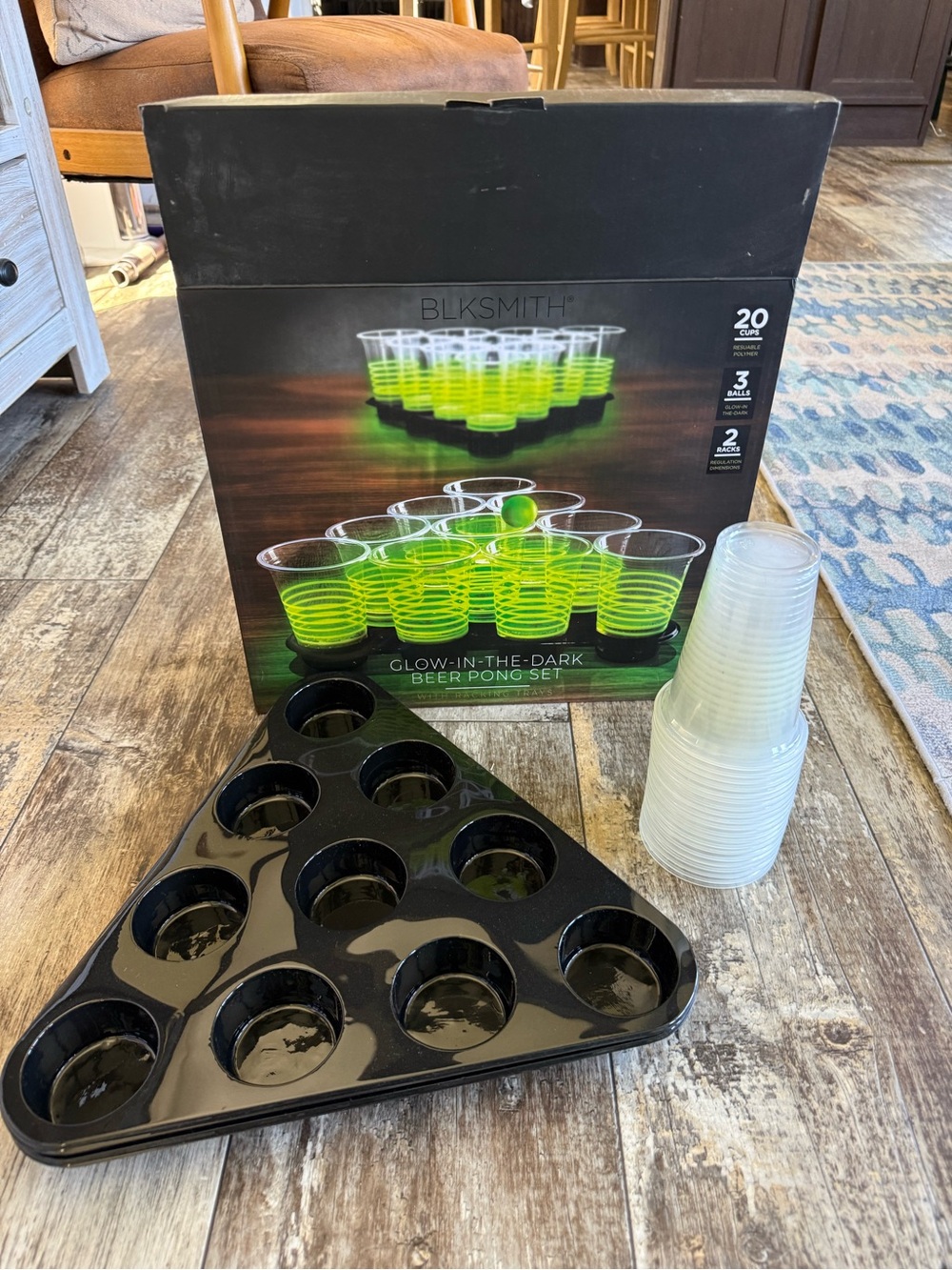 2 for $15 sale: BLKSMITH glow in the dark beer pong set - NIB
